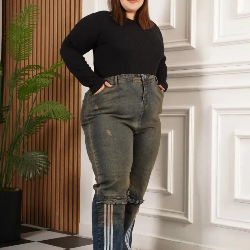 شلوار جین بگ بغل خط دار