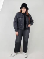کراپ کت جین پایین دوخت - تصویر 3